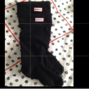 Hunter boot socks fleece tall black medium